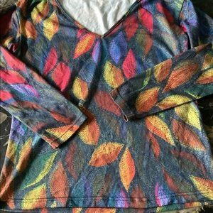 Misslook leaf print long sleeve shirt size m